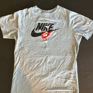 Nike Gray Tee with Red and Black Logo